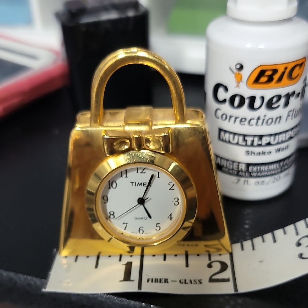 Timex Gold Miniature Desk Clock